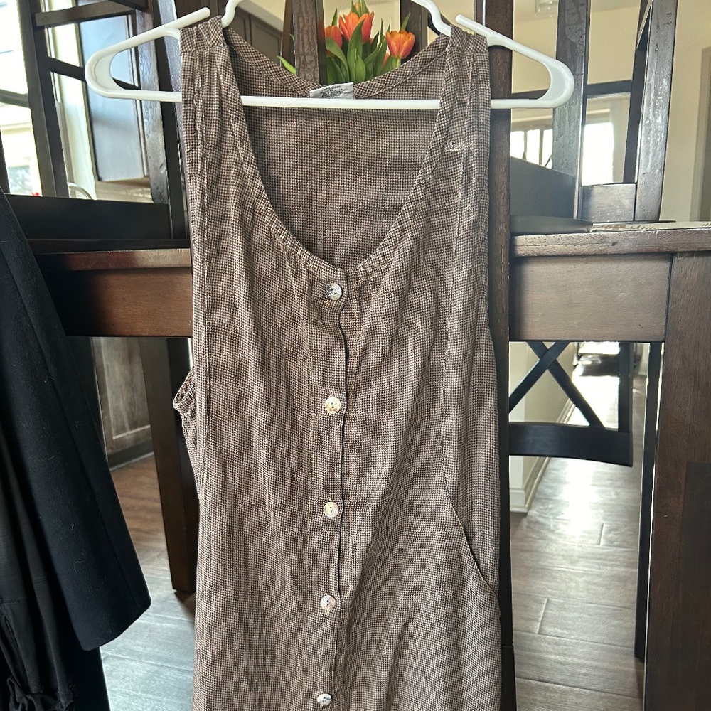 90s Vintage 100% Linen Dress